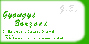 gyongyi borzsei business card