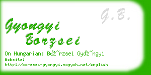 gyongyi borzsei business card